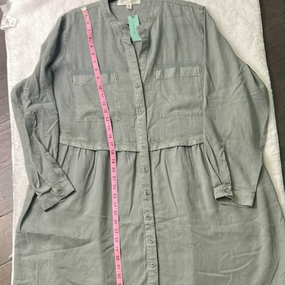 NWT-Anthropologie -Cloth and stone-Size-1X-Gray Button-Down Dress- - Picture 6 of 16